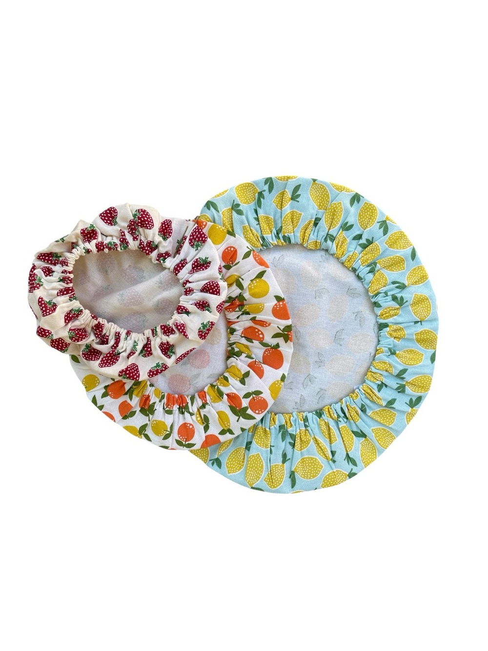 Fruit Pattern Reusable Cotton Bowl Covers Set of 3 - Picture 4 of 4